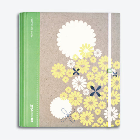 A5 green / yellow notebook